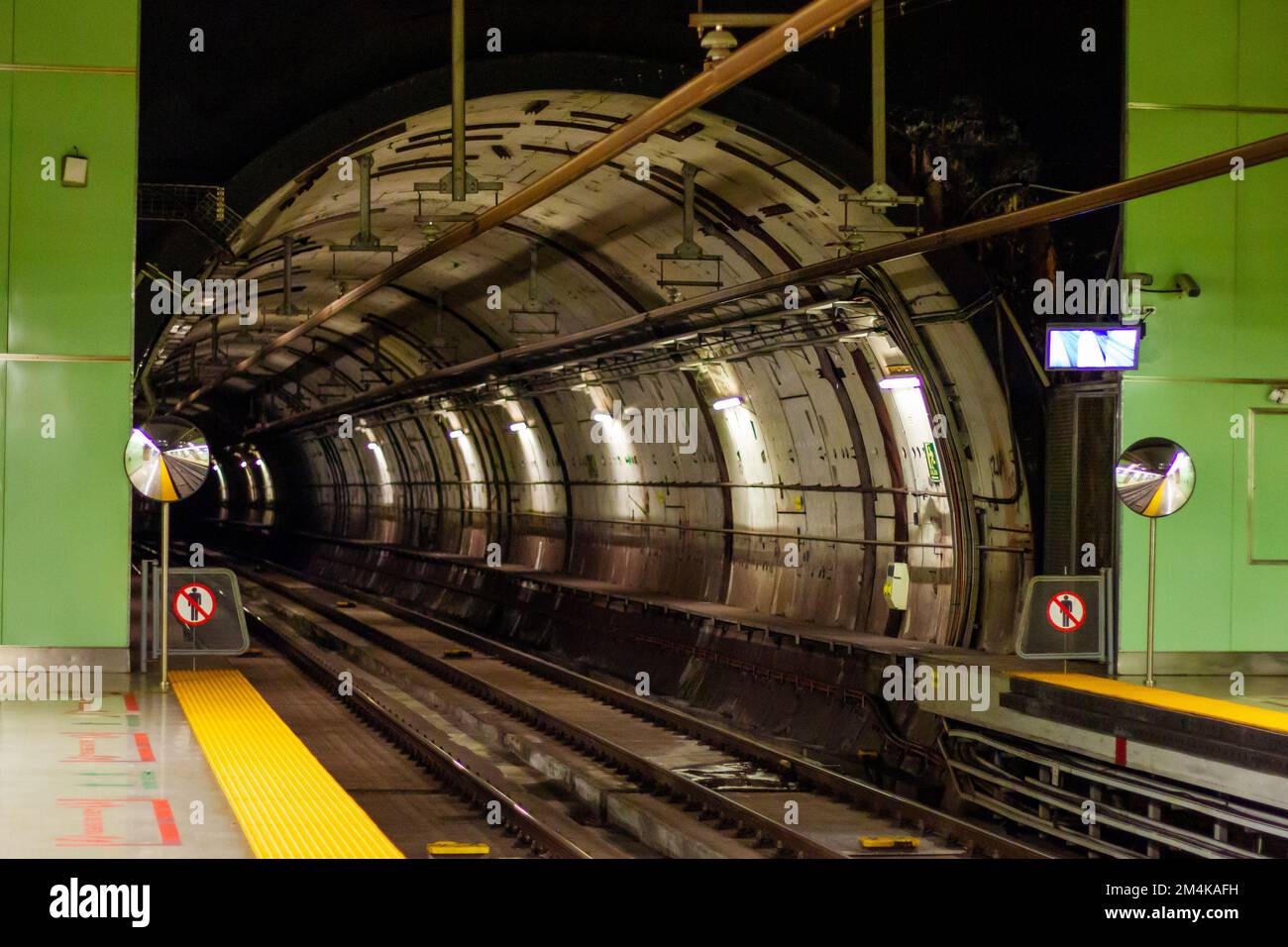 Tunes where the subway passes Stock Photo