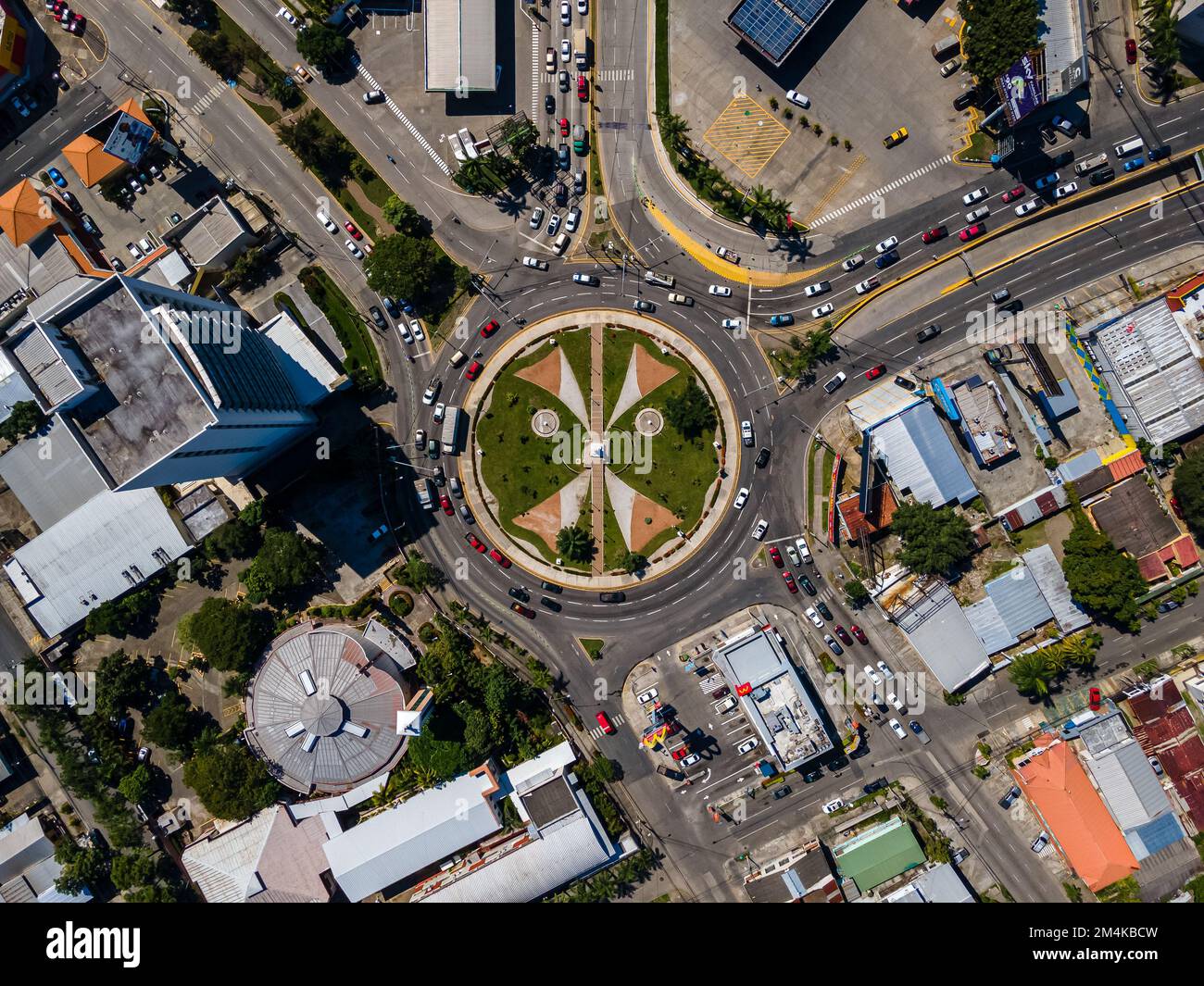 Beautiful aerial view of the City of San Salvador, capital of El