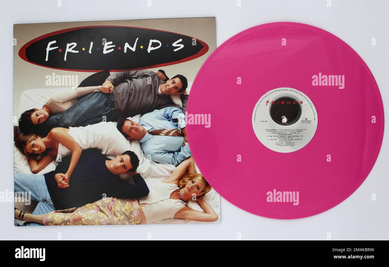 Special 25th Anniversary Commemorative Edition. Soundtrack to popular television show FRIENDS. TV show music vinyl record LP disc American tv sitcom Stock Photo