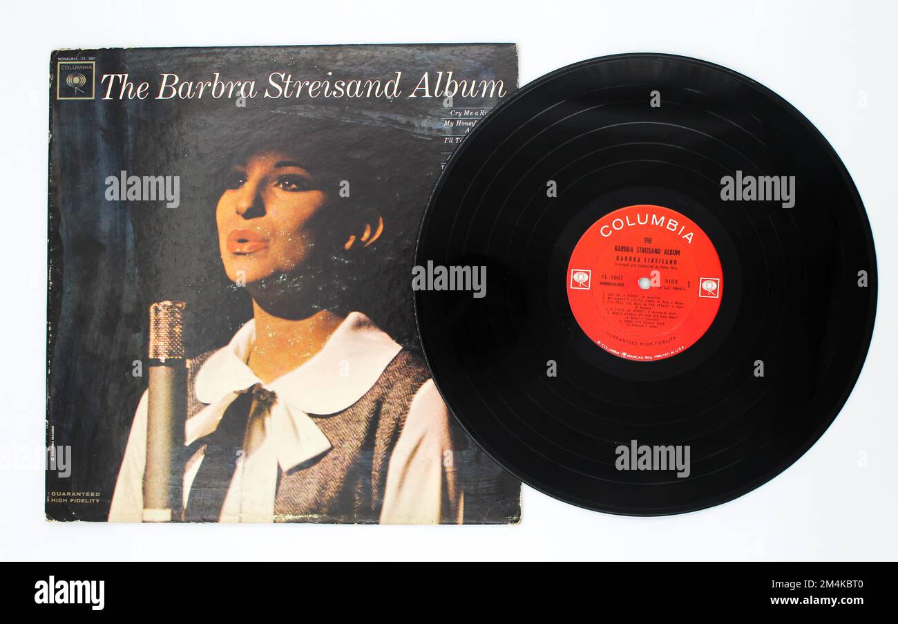 Pop artist, Barbra Streisand music album on vinyl record LP disc. Titled: The Barbra Streisand Album cover Stock Photo
