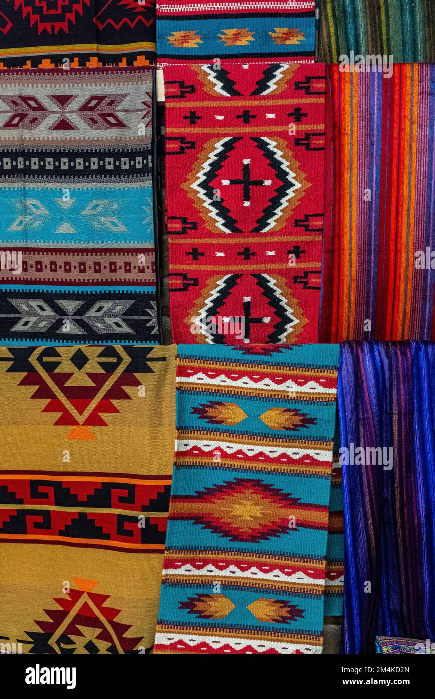 souvenirs from Old Town, Albuquerque, New Mexico ceramics, blankets, jewelry, tshirts, shot