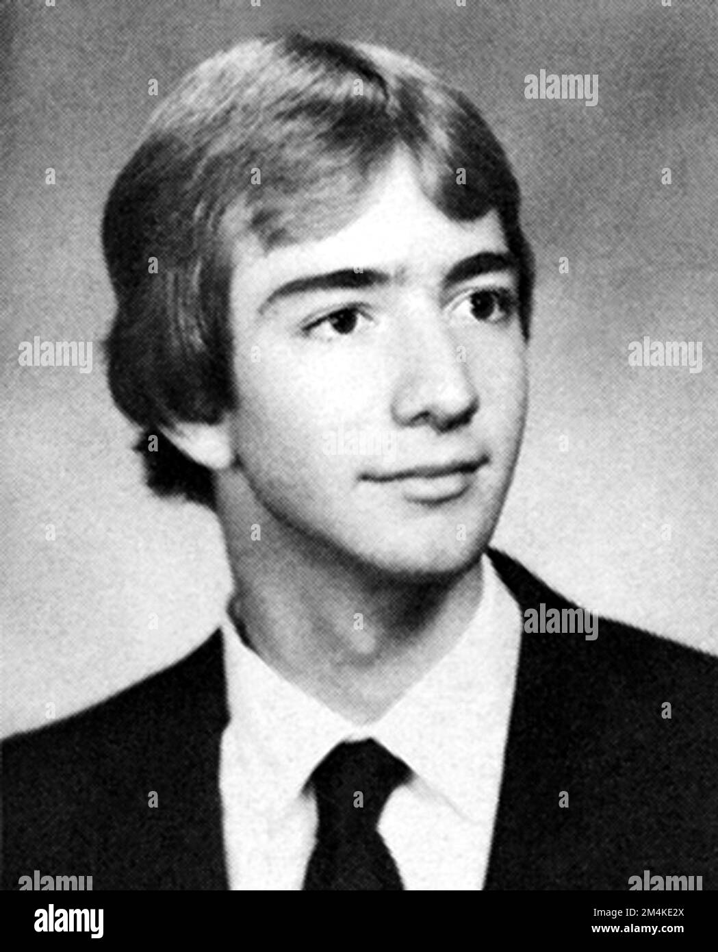 1981 ca, USA : The celebrated american rich JEFF BEZOS ( Preston Jorgensen - born 12 january 1964 ) when was a young teenager aged 17 , from HIGHT SCHOOL YEARBOOK . American entrepreneur, media proprietor , investor , computer engineer , and commercial astronaut . He is the founder,  executive chairman and former president and CEO of AMAZON .  Unknown photographer .-  RITRATTO - PORTRAIT - INFORMATICA - INFORMATICO - INFORMATICS - COMPUTER TECHNOLOGY  - HISTORY - FOTO STORICHE - TYCOON - personalità  da giovani da giovane - personality personalities when was young - INFANZIA - CHILDHOOD - RAGA Stock Photo