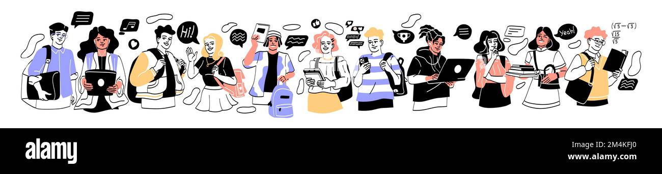 Group of multicultural students Stock Vector Image & Art - Alamy