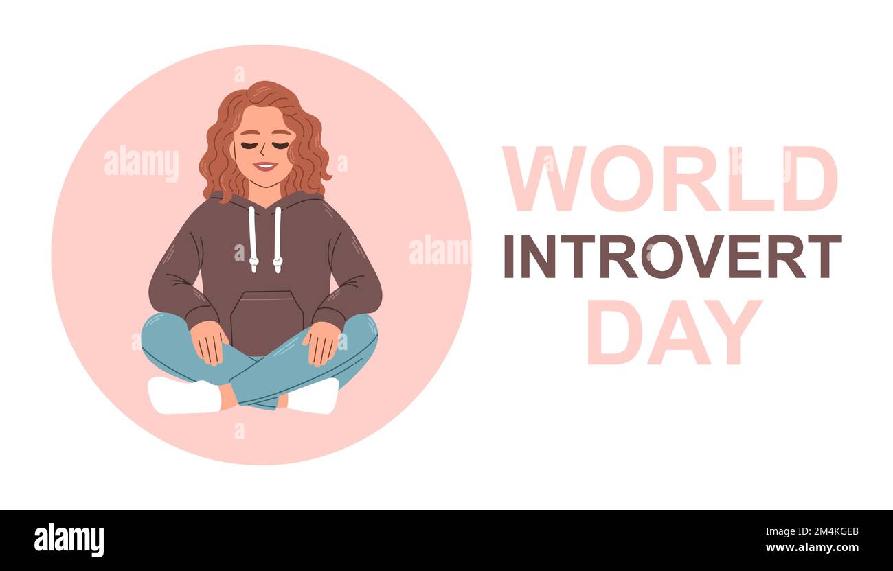 World Introvert Day. January 2. Holiday concept. Template for background, banner, card, poster. Vector EPS10 Stock Vector