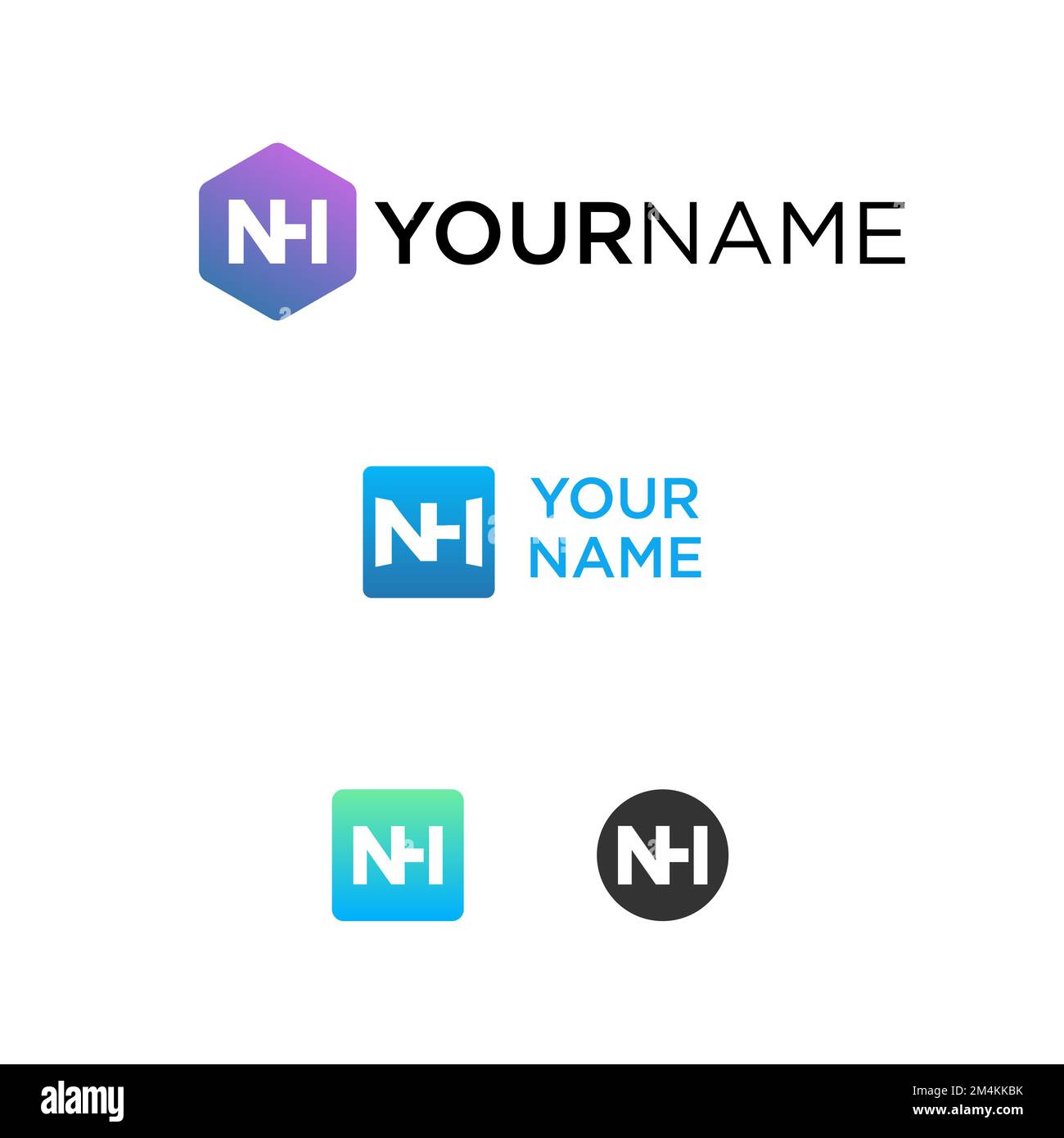 letter or word NH san serif font in connected Image graphic icon logo design abstract concept vector stock. symbol associated with initial or monogram Stock Vector