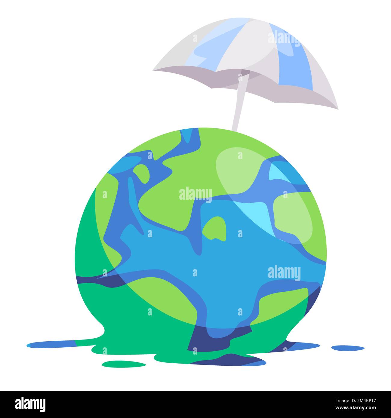 Cover globe earth with umbrella earth icon illustration of environmental protection taking care blue planet Stock Vector