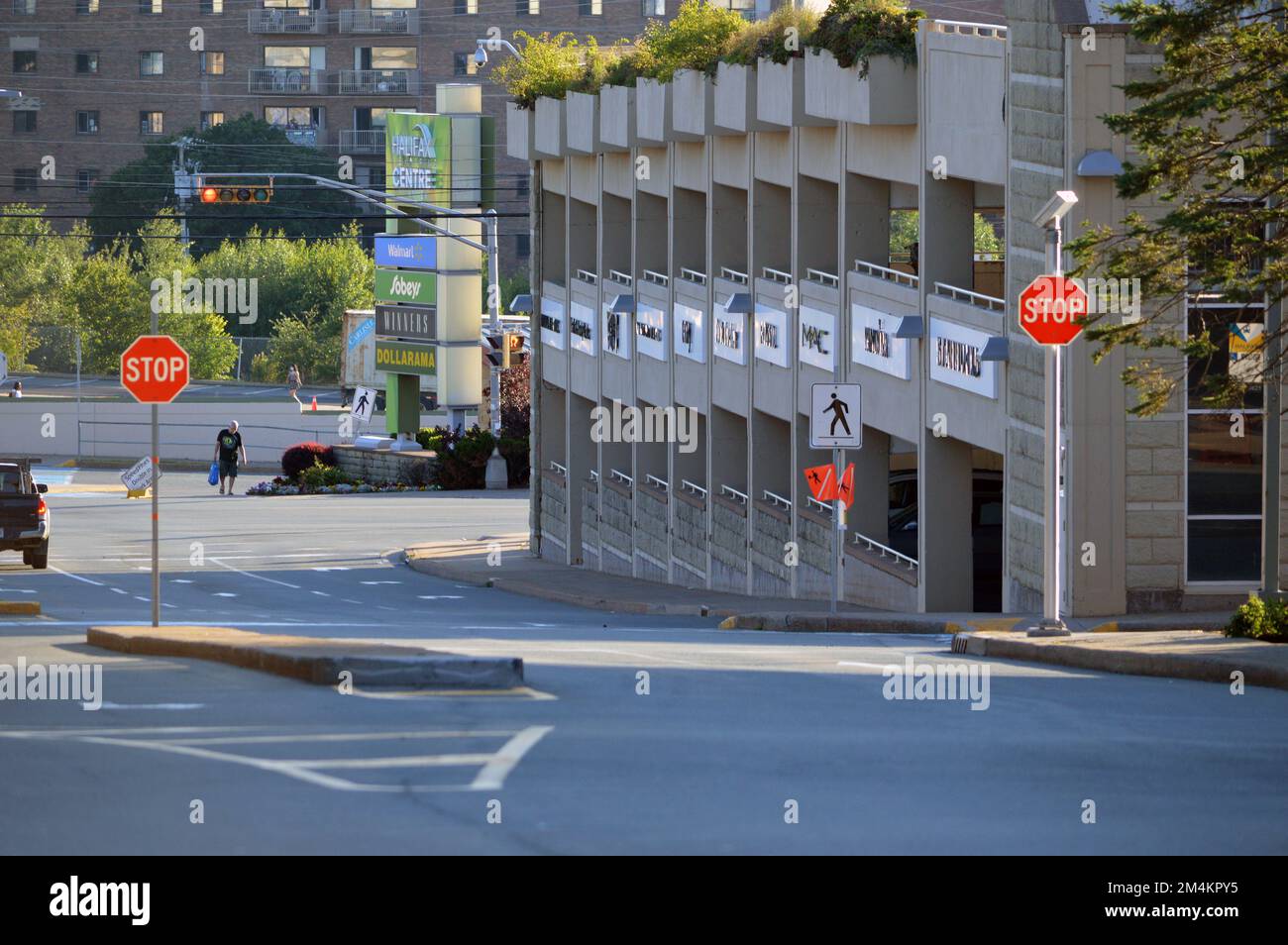 East Perimeter Road and parking garage of Halifax Shopping Centre in