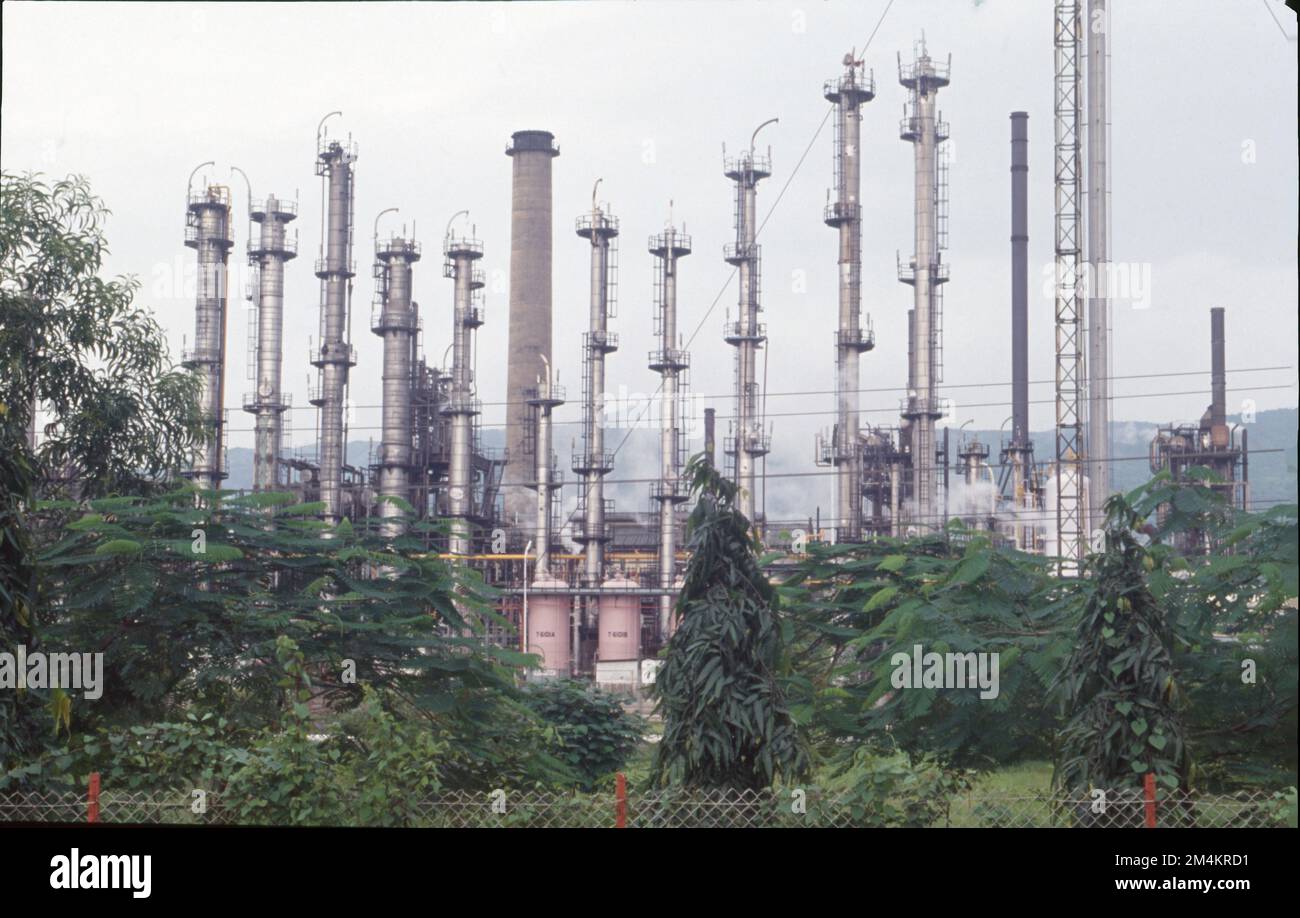 Chemical plants produce olefins by steam cracking of natural gas liquids like ethane and propane. Aromatics are produced by catalytic reforming of naphtha. The petrochemical industry is concerned with the production and trade of petrochemicals. A major part is constituted by the plastics industry. It directly interfaces with the petroleum industry, especially the downstream sector. Petrochemical plants convert natural resources such as crude oil and natural gas liquids into products  Stock Photo