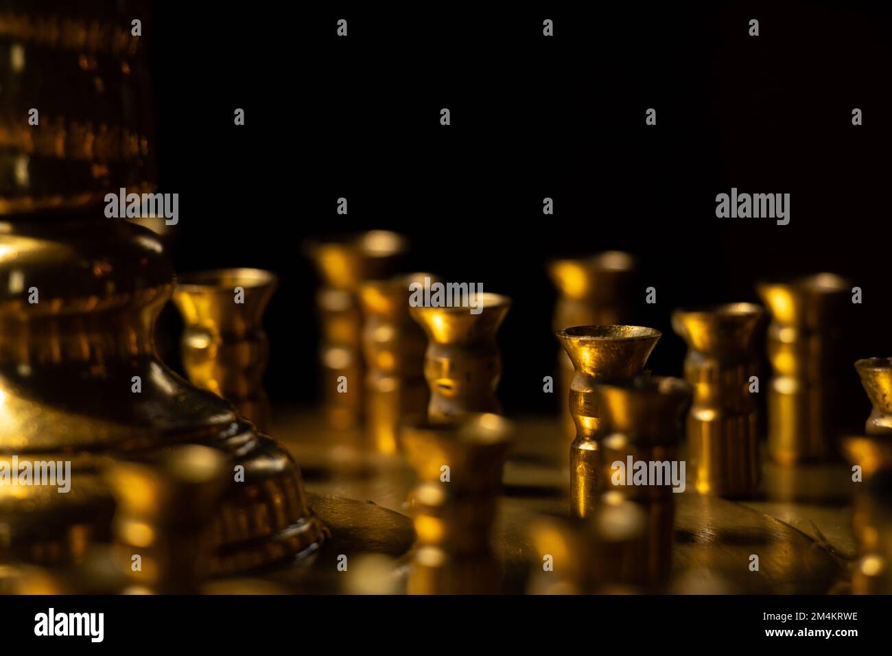 church candlesticks in the temple in the dark without candles, church and riligia Stock Photo