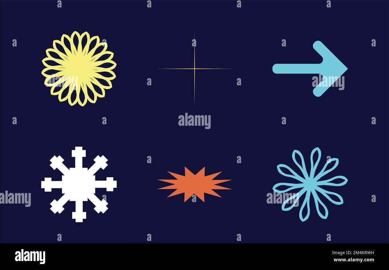 Vector Graphic Assets Set. Extraordinary Graphic Assets. Elements for graphic decoration. Stock Vector
