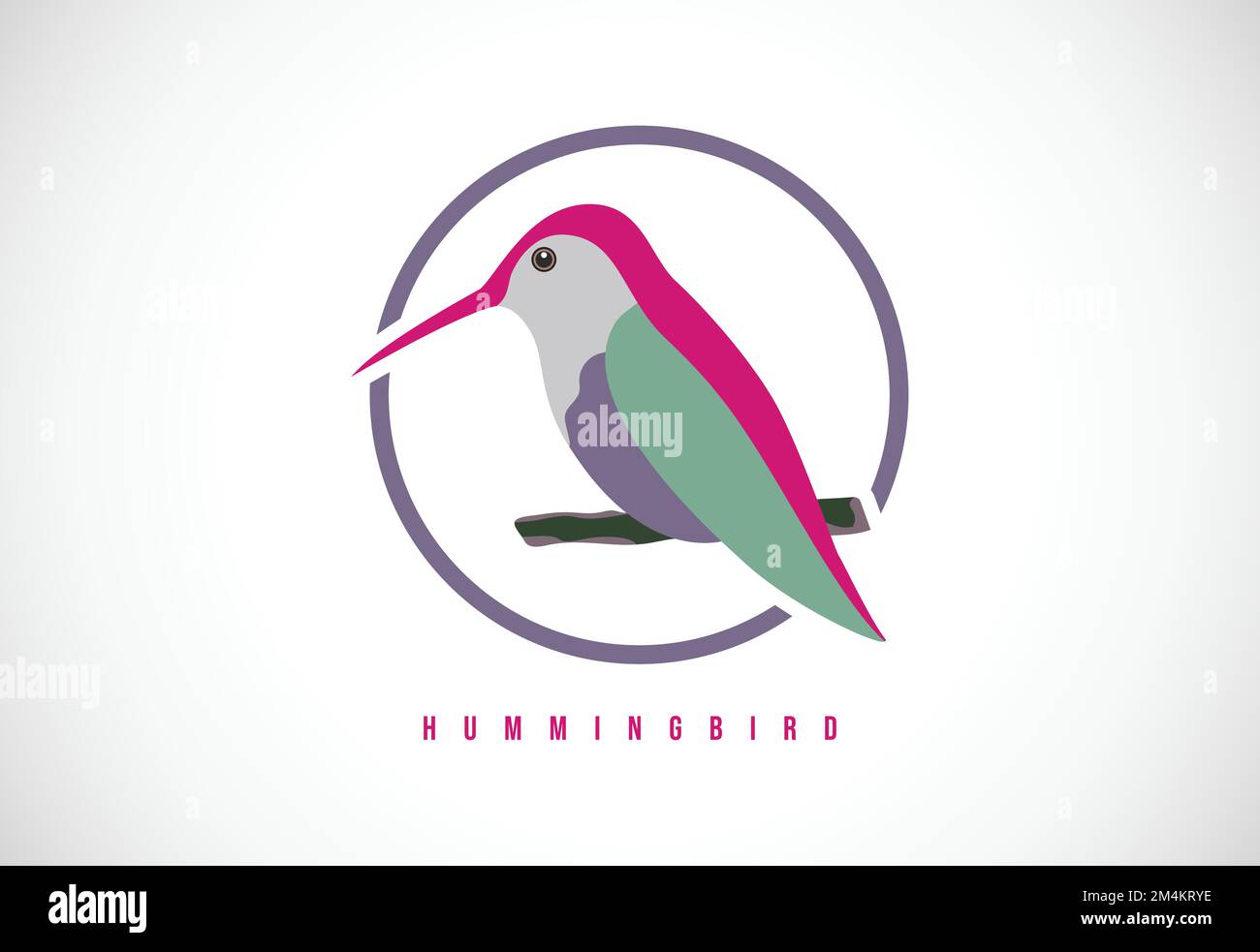 Hummingbird in a circle. Hummingbird logo design template vector ...