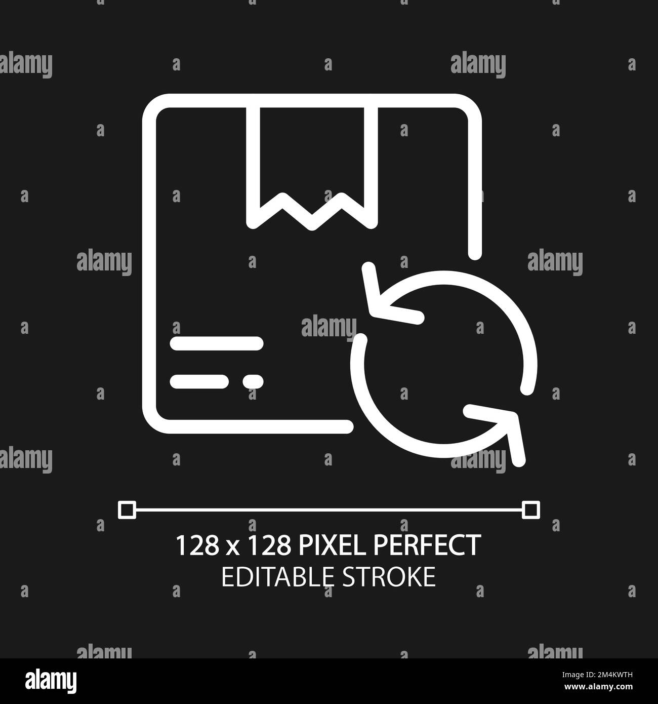 Exchange parcel pixel perfect white linear icon for dark theme Stock ...