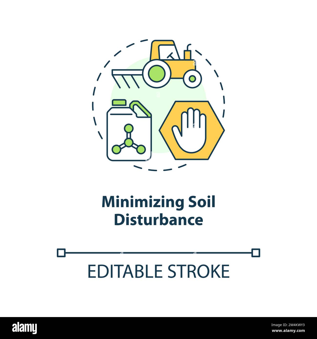 Minimizing soil disturbance concept icon Stock Vector