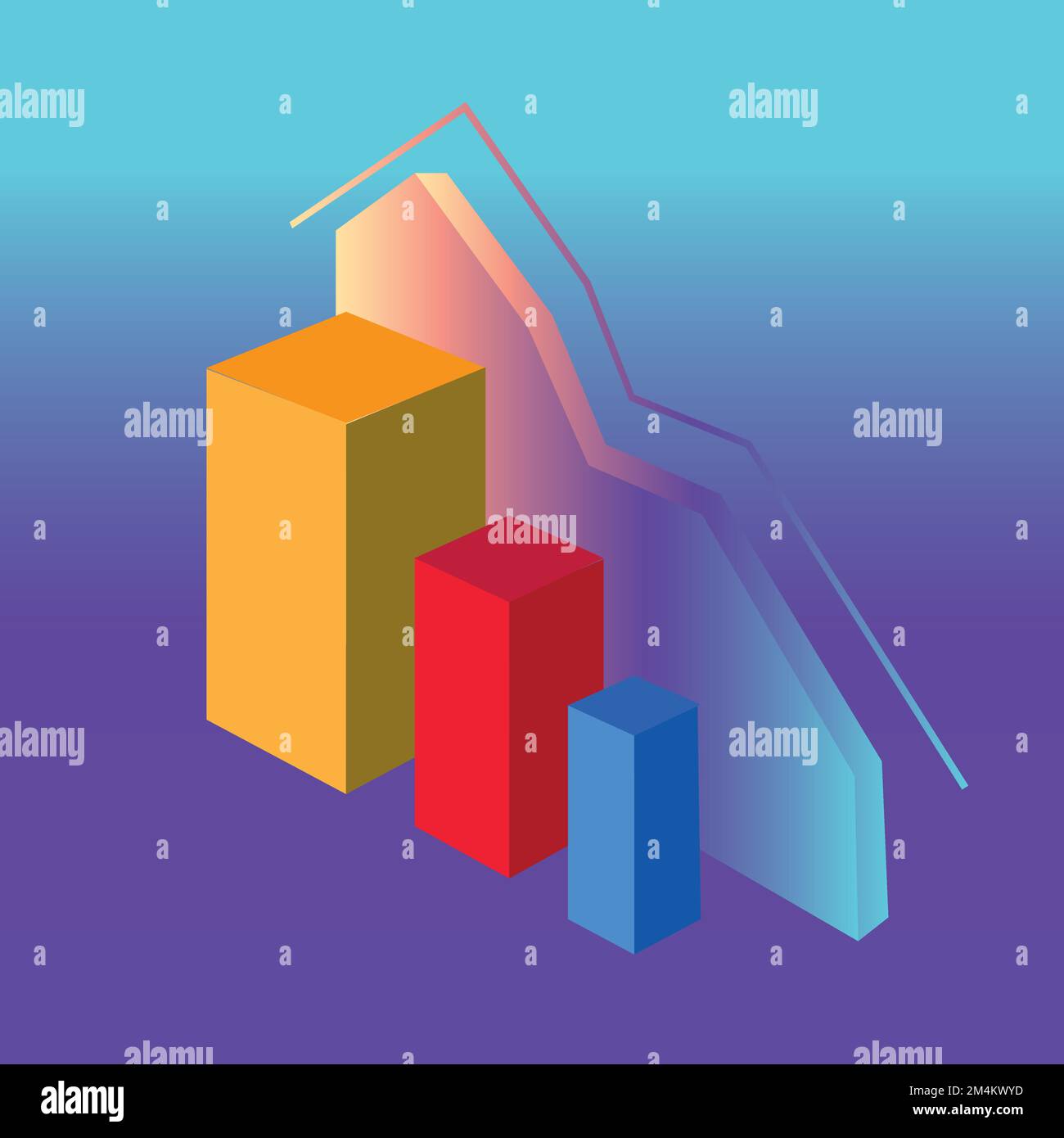 A vector illustration of chart bars template in gradient color Stock ...