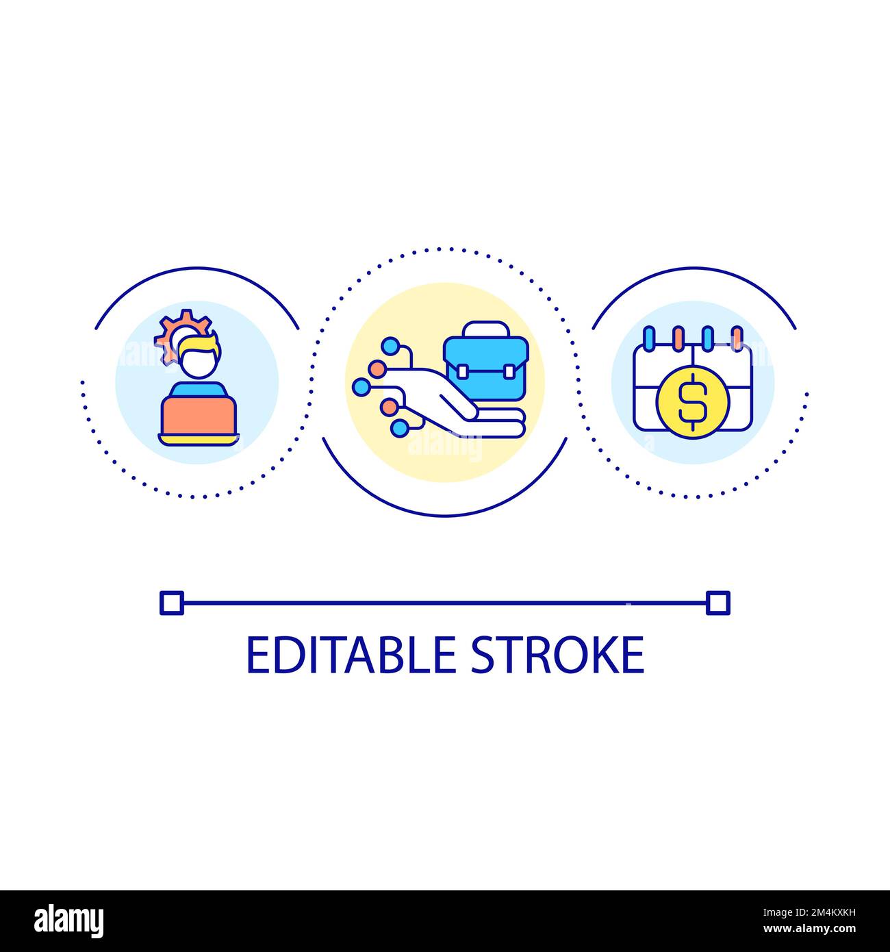 Remote employer loop concept icon Stock Vector
