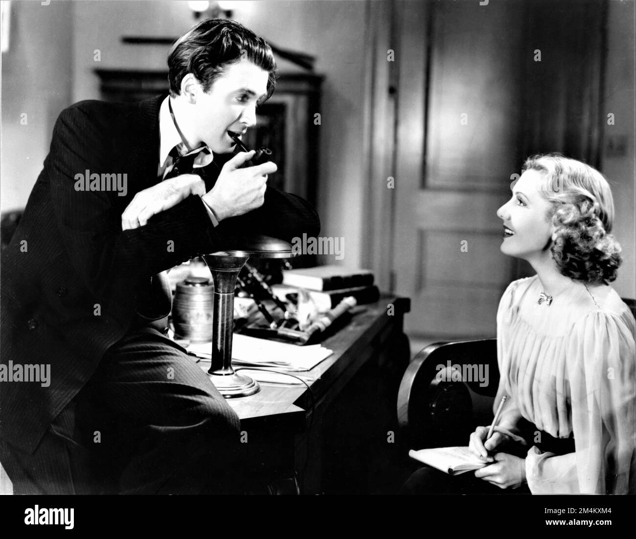 JAMES STEWART and JEAN ARTHUR in MR. SMITH GOES TO WASHINGTON 1939 director FRANK CAPRA story Lewis R. Foster screenplay Sidney Buchman music Dimitri Tiomkin Columbia Pictures Stock Photo