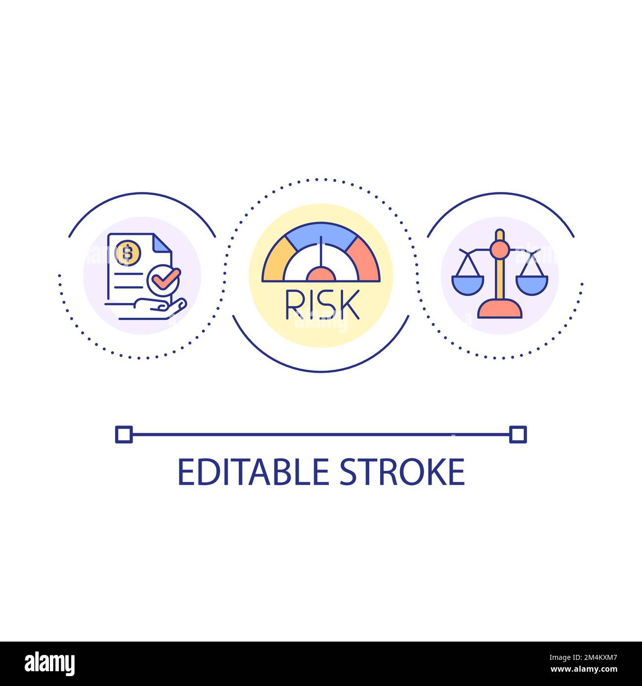 Regulations for business activities loop concept icon Stock Vector