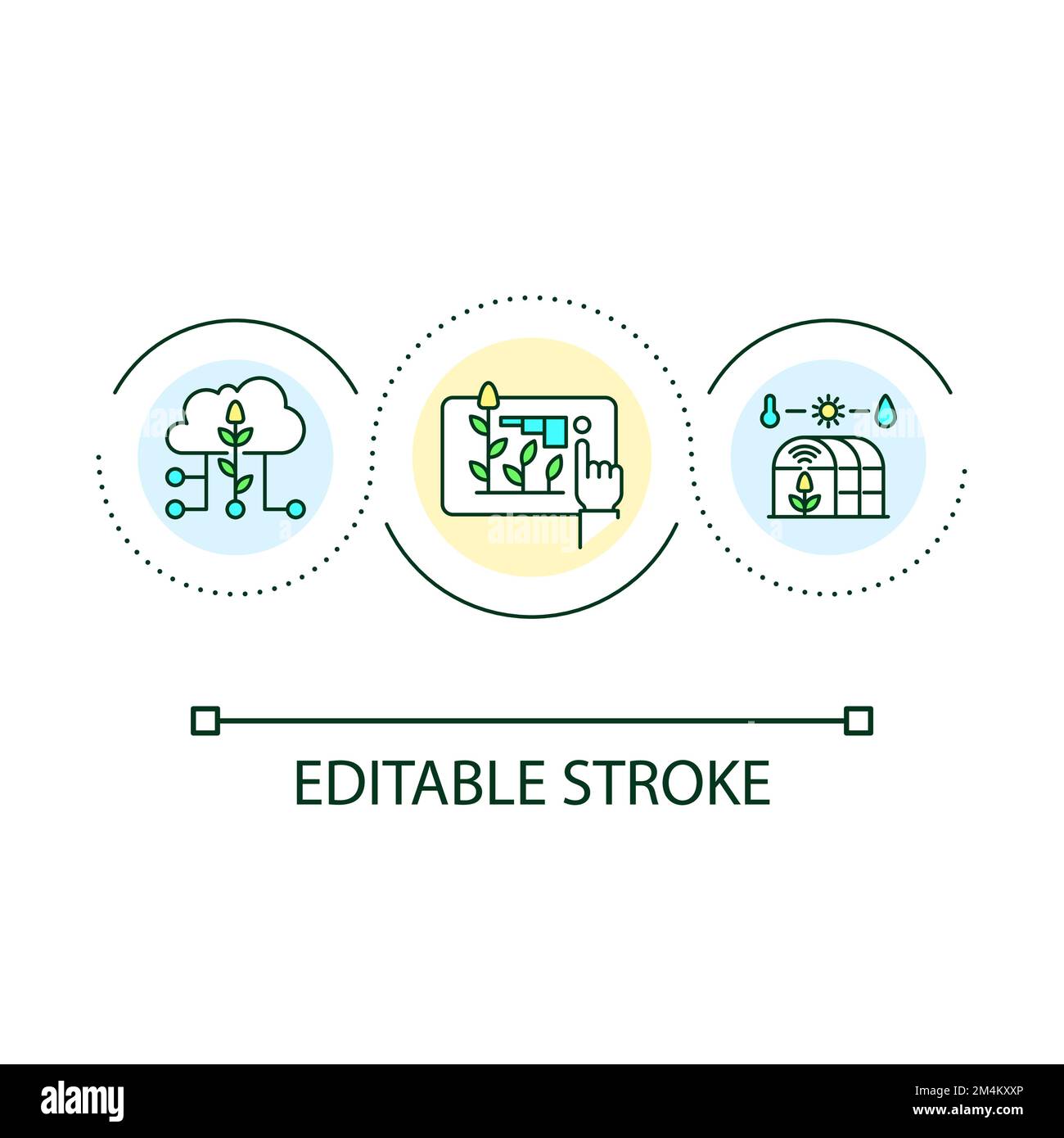 Smart greenhouse loop concept icon Stock Vector
