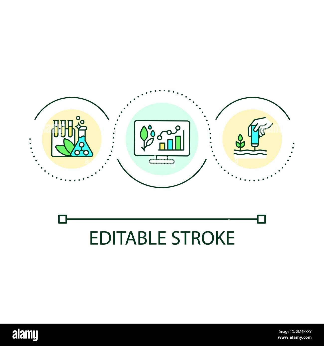 Plant breeding innovation loop concept icon Stock Vector
