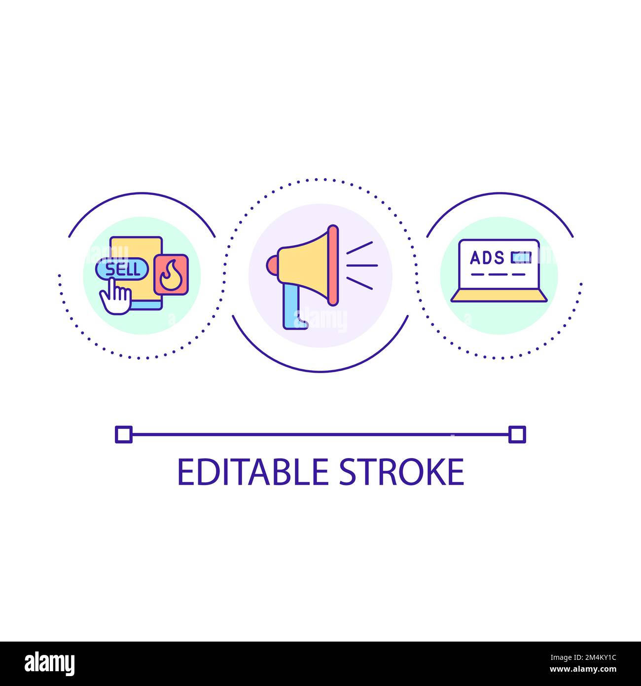 Sales promotions loop concept icon Stock Vector
