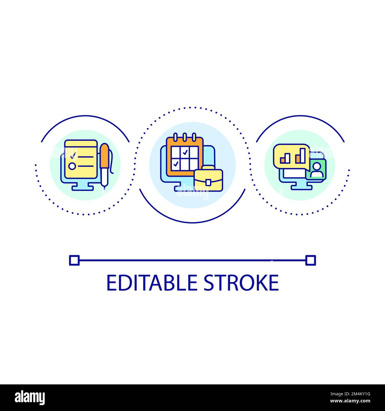 Task management software loop concept icon Stock Vector
