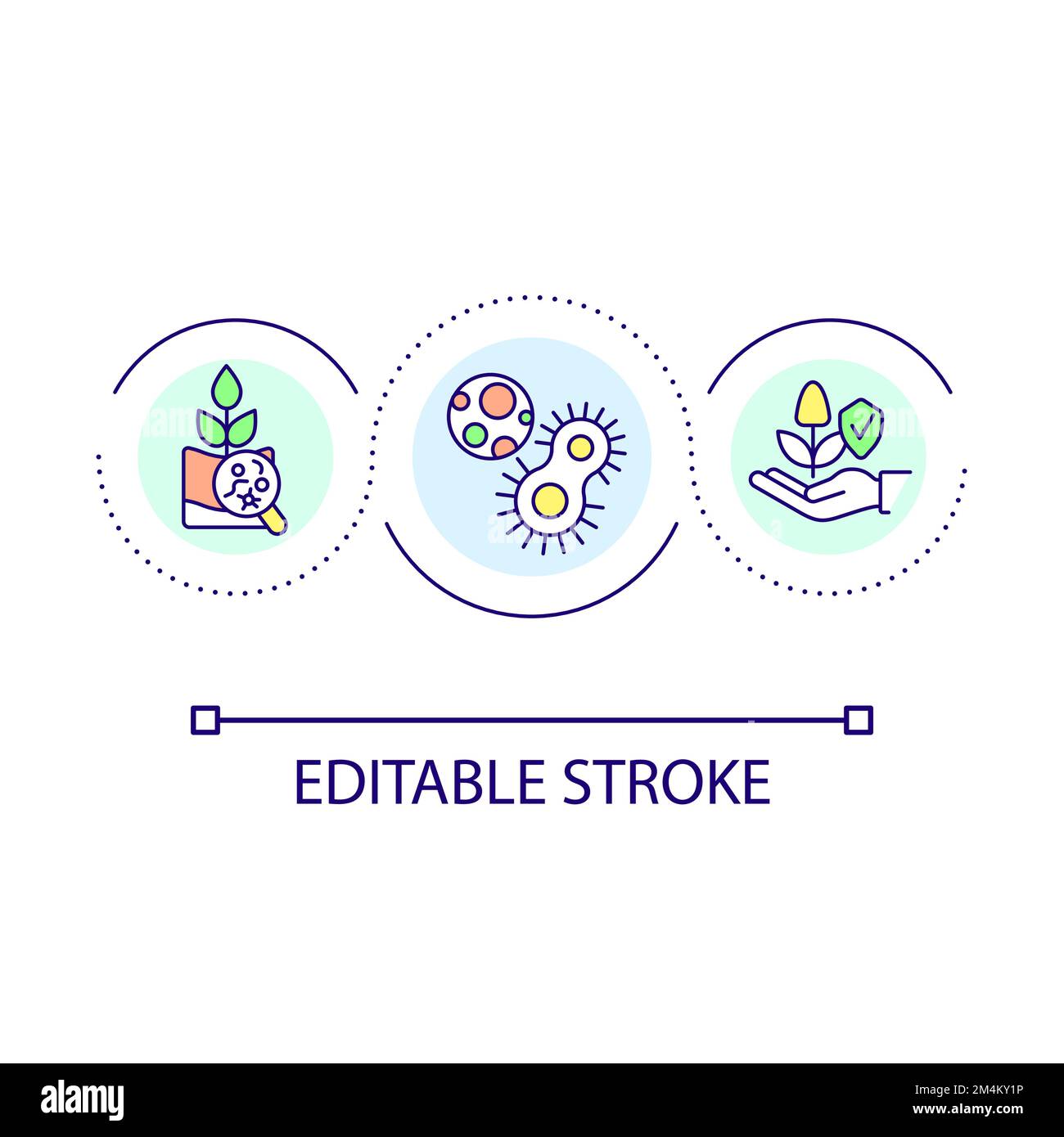 Agricultural soil bacteria loop concept icon Stock Vector