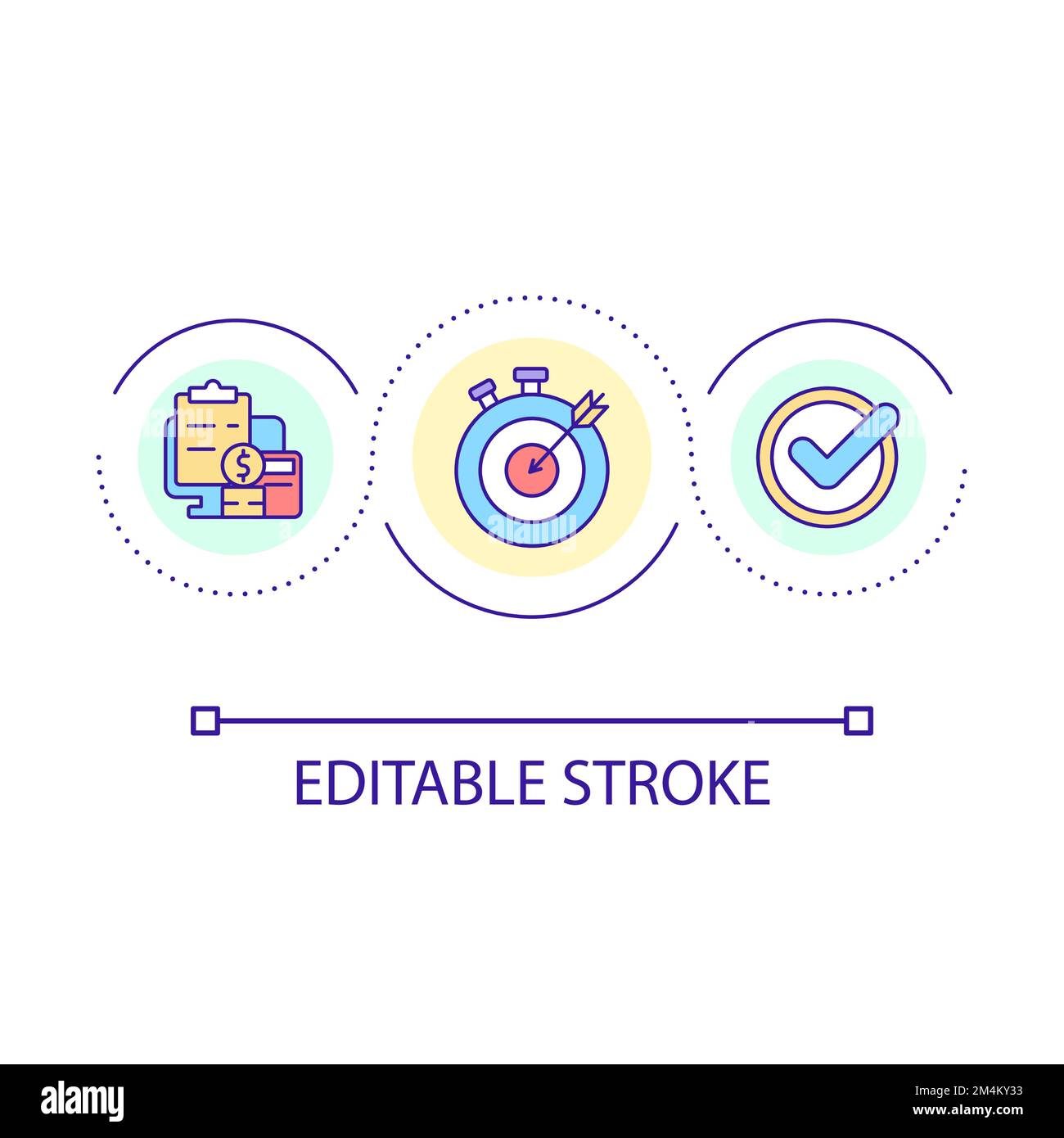 Financial management software loop concept icon Stock Vector