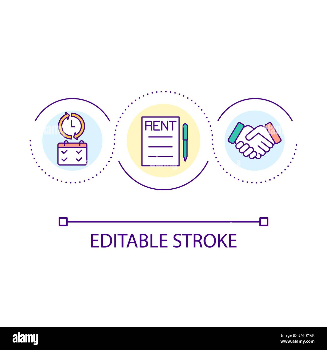 Signing rental agreement loop concept icon Stock Vector Image & Art - Alamy