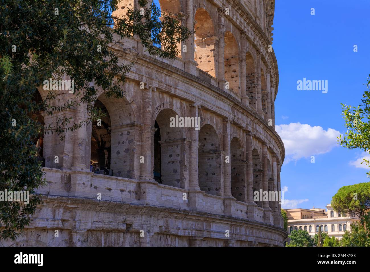 View of the Colosseum in Rome, Italy. Stock Photo