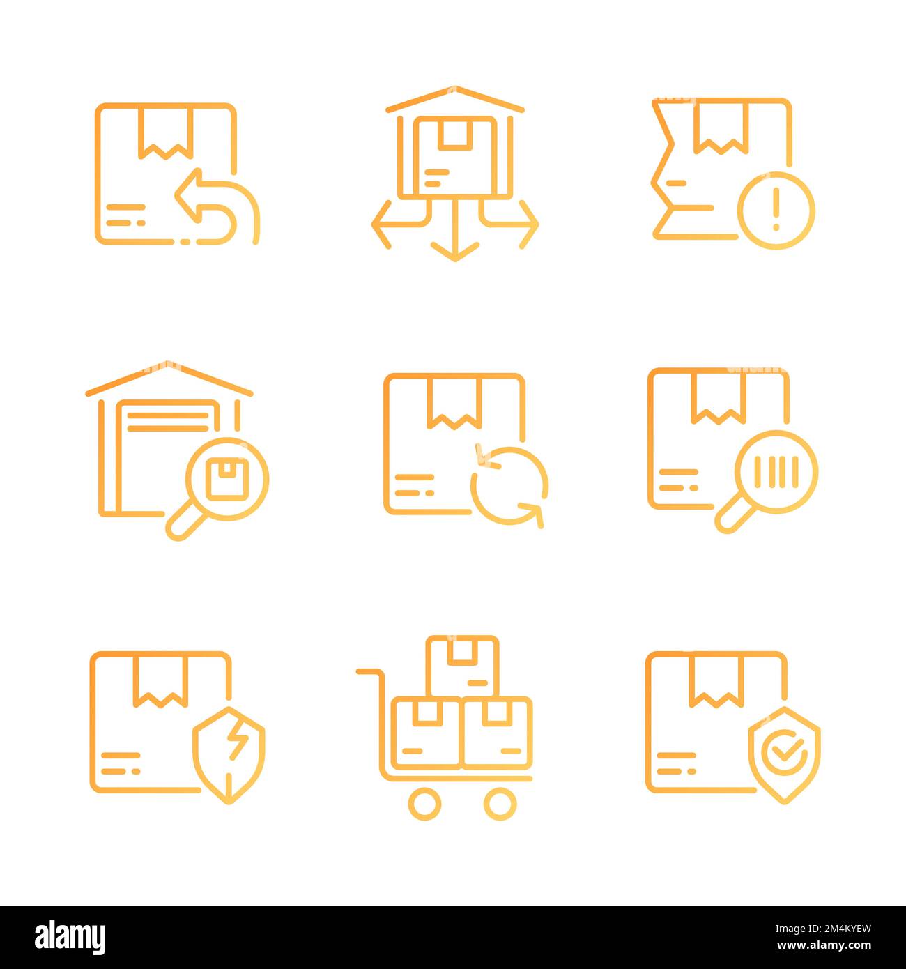 Logistics pixel perfect gradient linear vector icons set Stock Vector