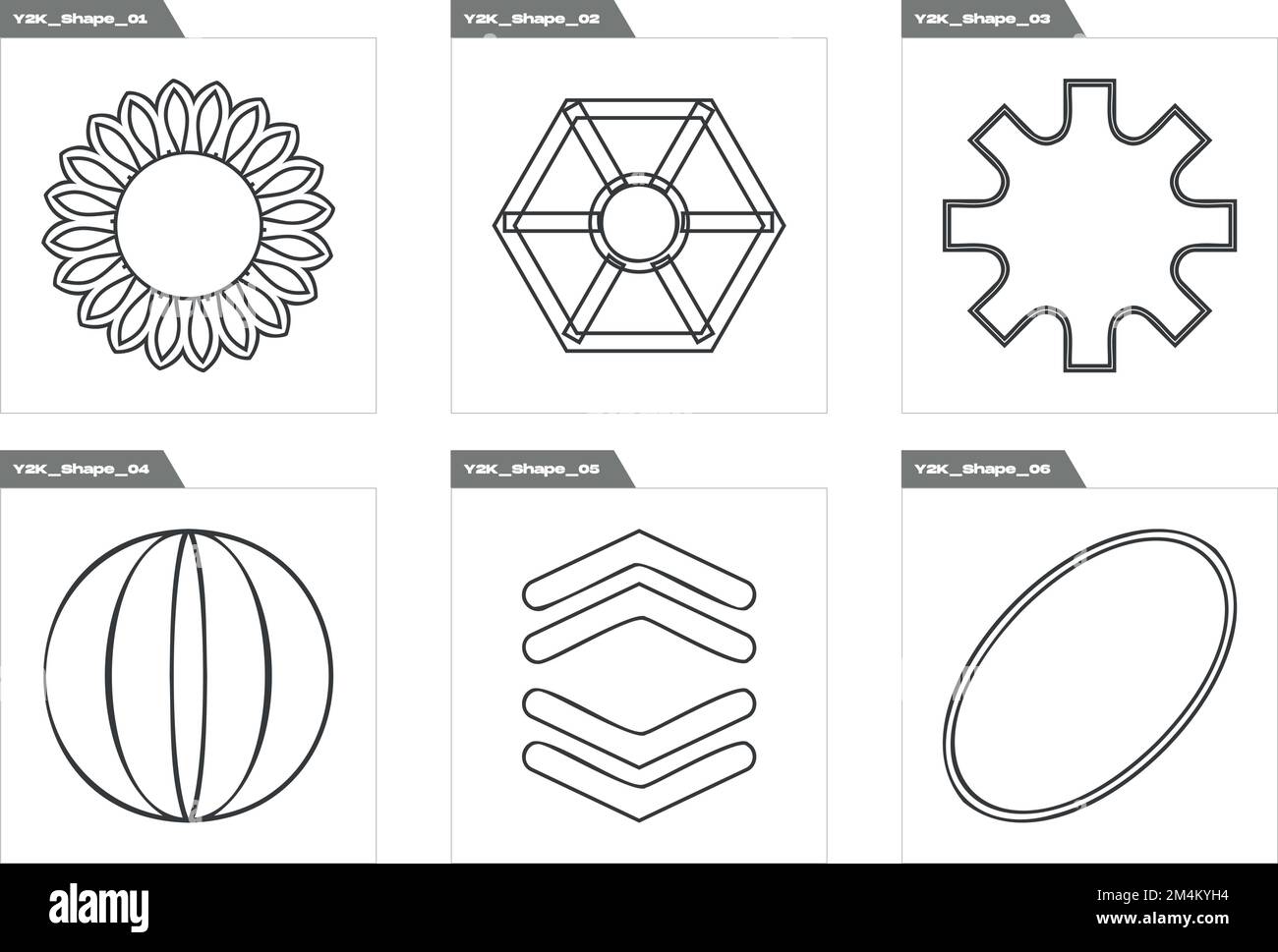 Brutalism shapes. Brutalism star and flower shapes. Cyberpunk elements