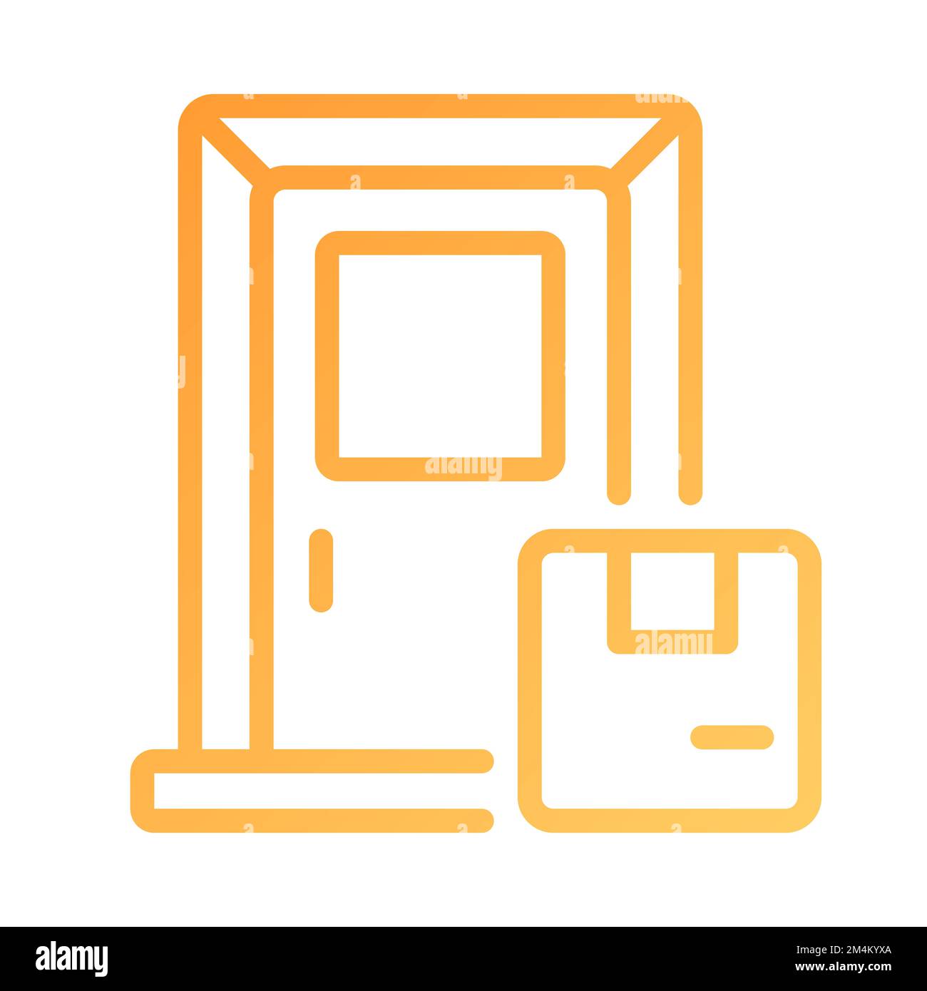 Door to door delivery pixel perfect gradient linear vector icon Stock Vector