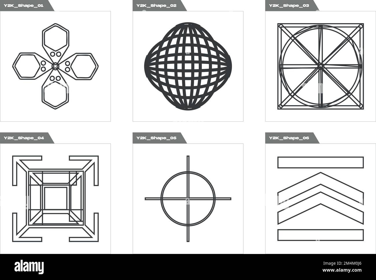 Vector Graphic Assets Set. Extraordinary Graphic Assets. Cyberpunk elements. Stock Vector