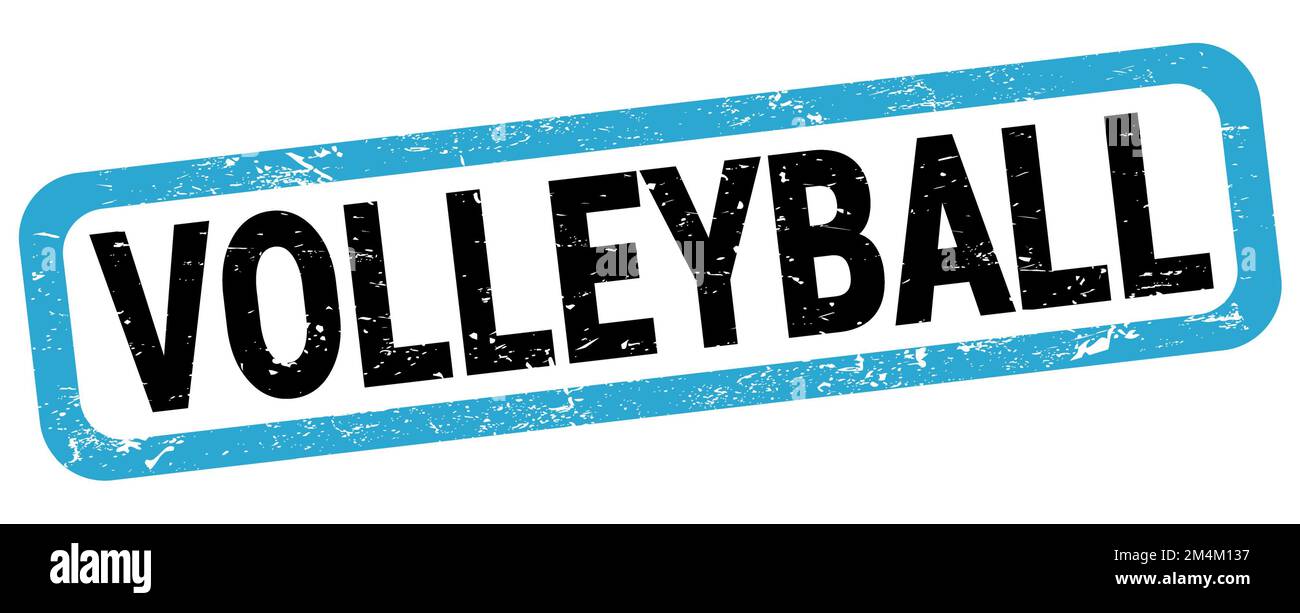 VOLLEYBALL text written on blueblack rectangle stamp sign Stock Photo