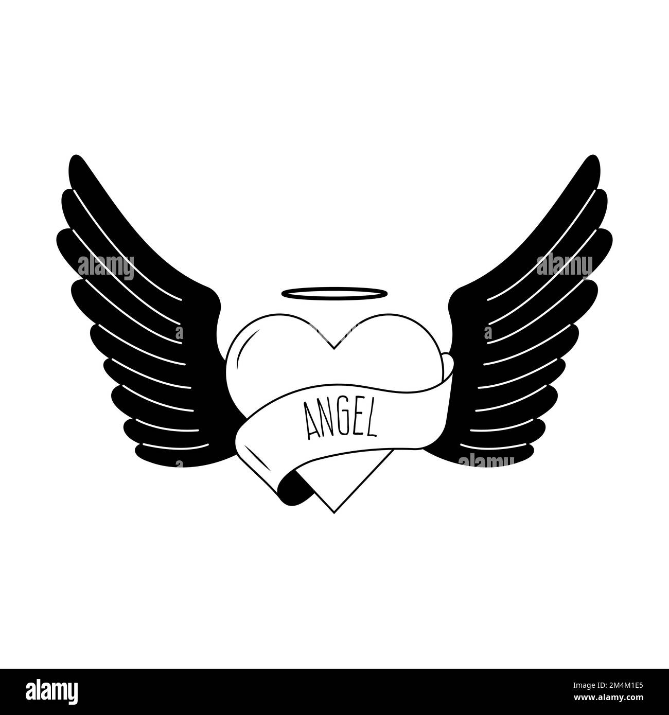 Heart tattoo in y2k, 1990s, 2000s style. Emo goth element design. Old