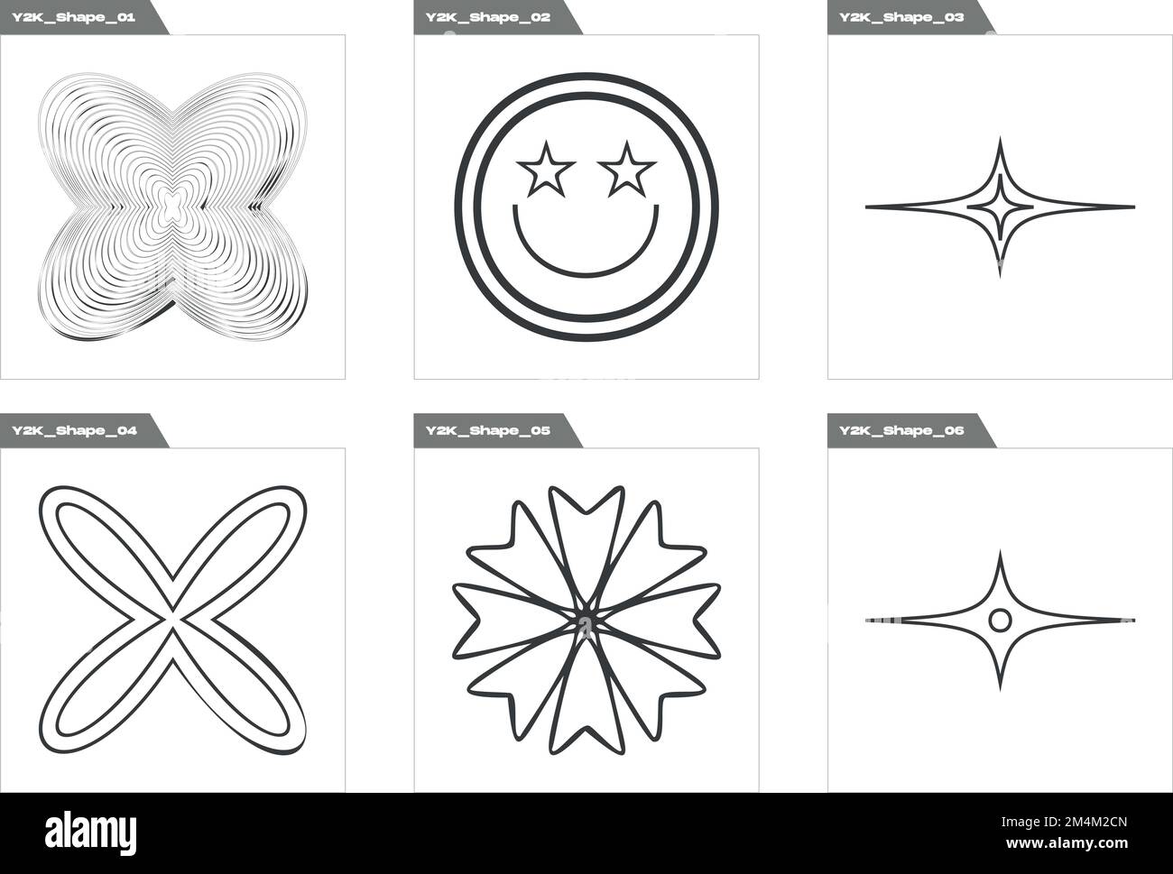 Vector Graphic Assets Set. Rave psychedelic retro futuristic set. Elements for graphic decoration Stock Vector Image & Art - Alamy