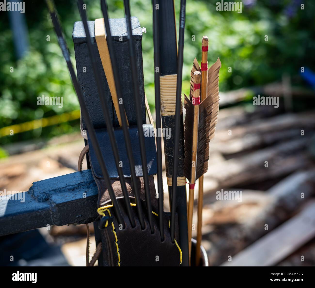 Quiver with arrows. Selective focus Stock Photo Alamy
