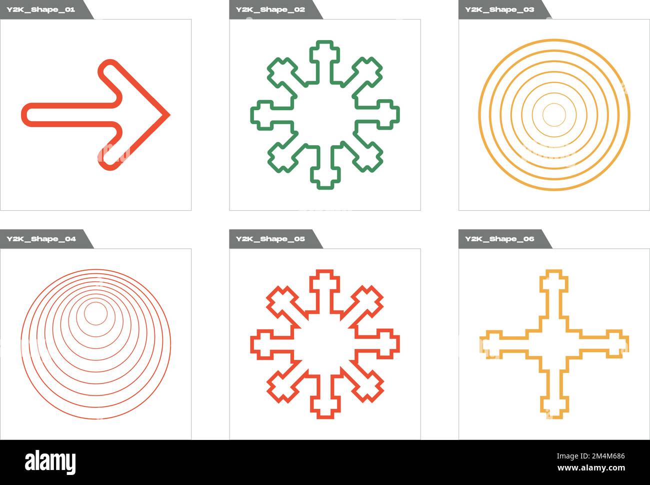 Collection of Y2K elements. Rave psychedelic retro futuristic set ...