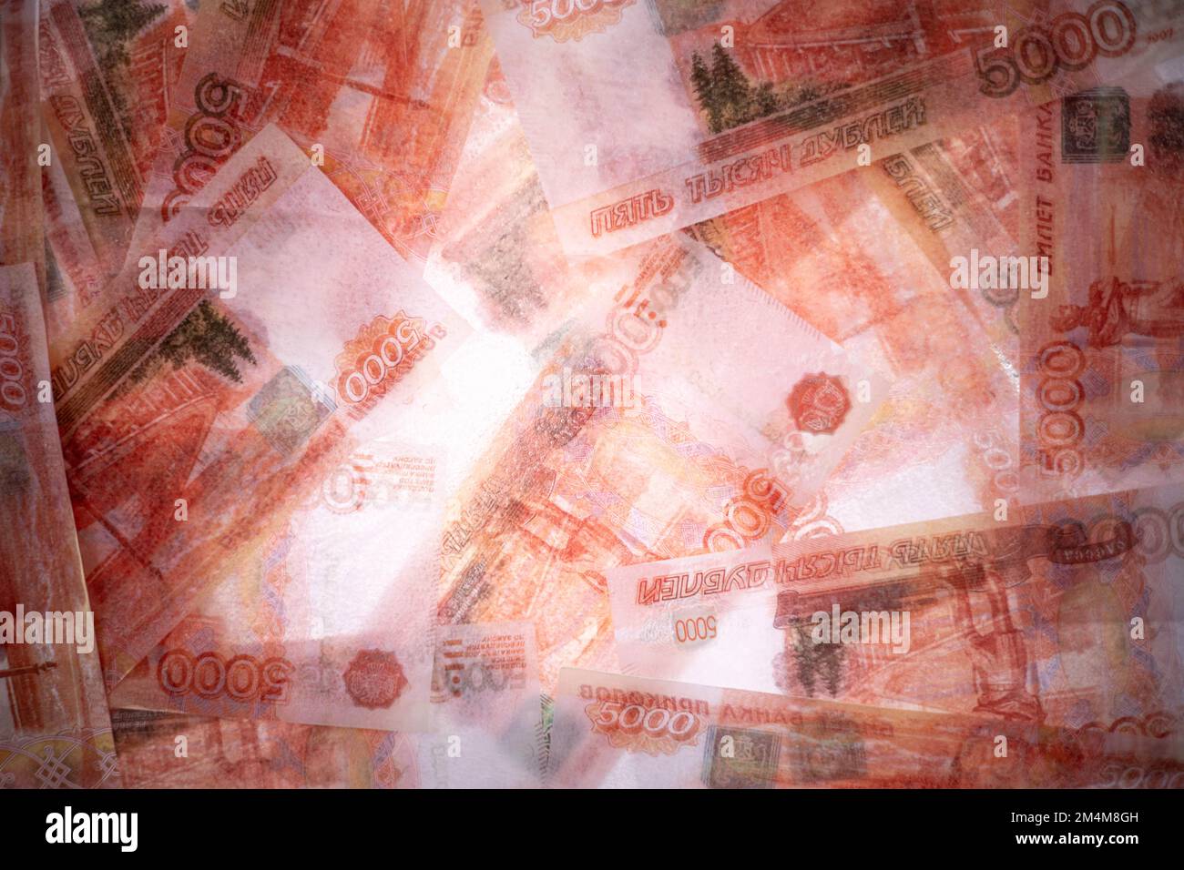 Five thousand rubles are thawed in ice. The Russian currency is frozen