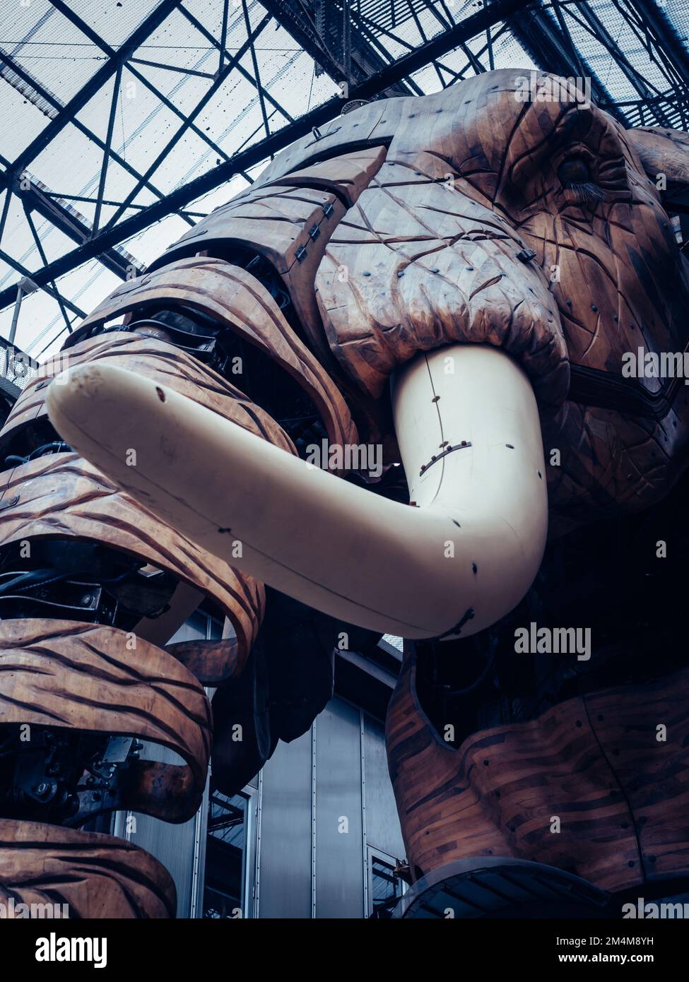A vertical shot of the le grand elephant in Nantes Stock Photo