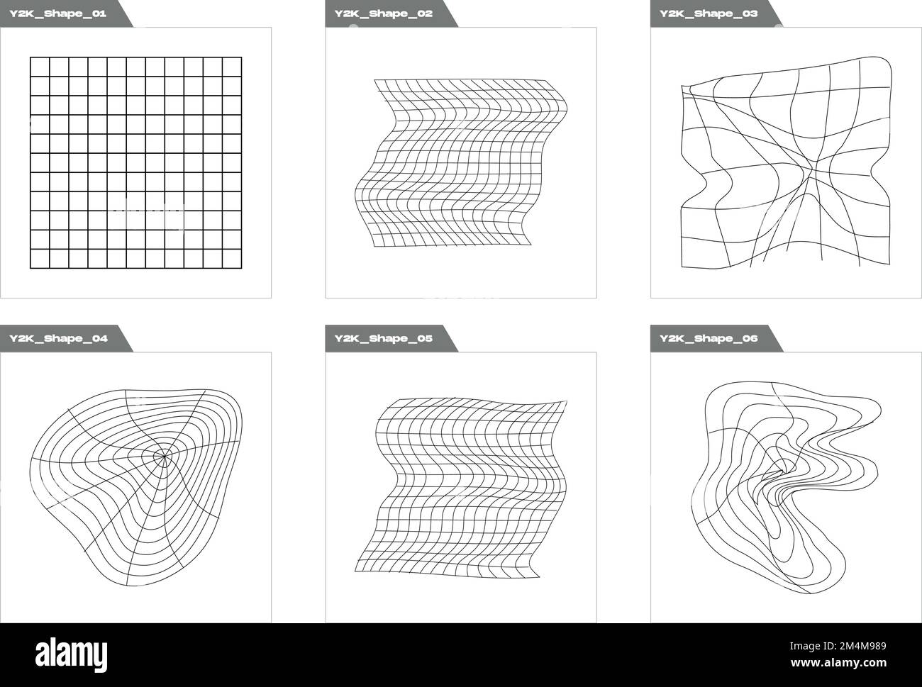 Lin Notes Y2k Set of Y2K style vectors of objects. Brutalism star and flower shapes ...