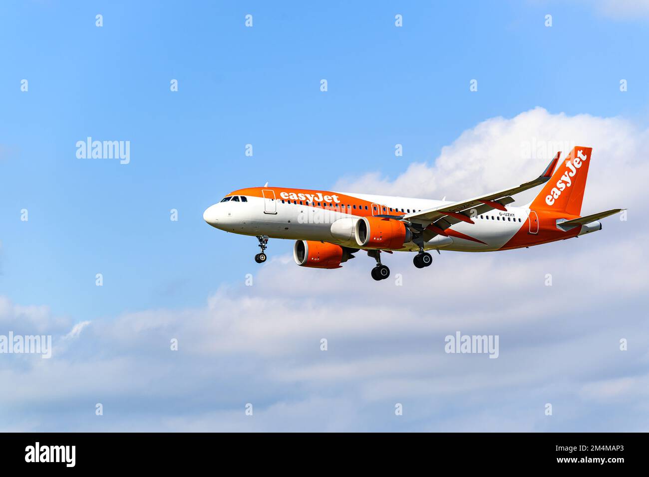 Barcelona, Spain; October 09, 2022 Airbus A320 plane of the Easyjet