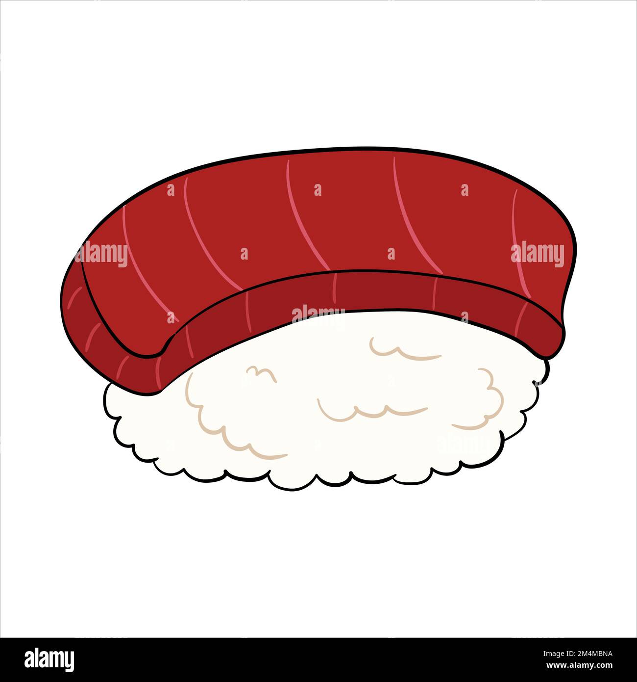 sushi with tuna vector illustration on a white background Stock Vector