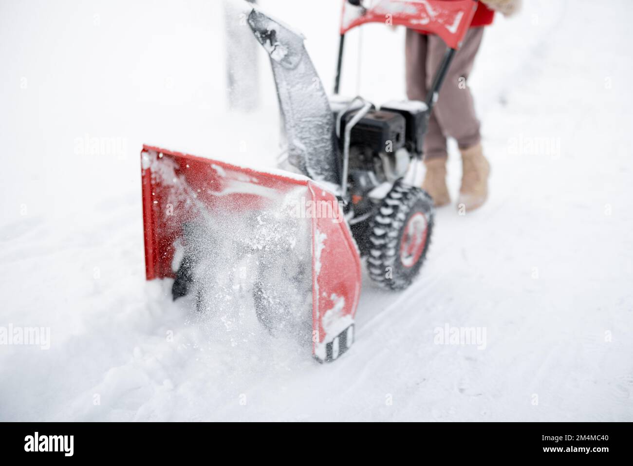 Snow thrower machine in work Stock Photo Alamy