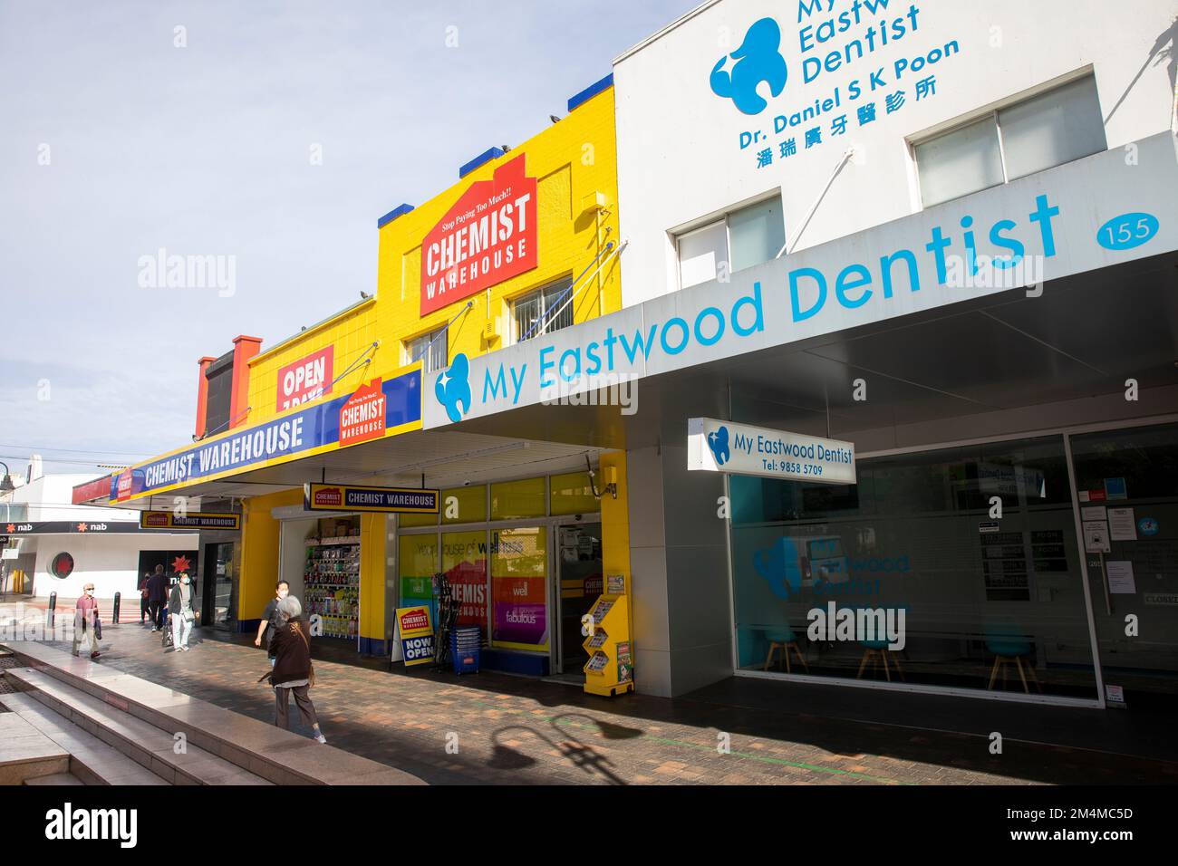 Dental Practice dentist in Rowe street Eastwood, suburb of Sydney with Chemist Warehouse