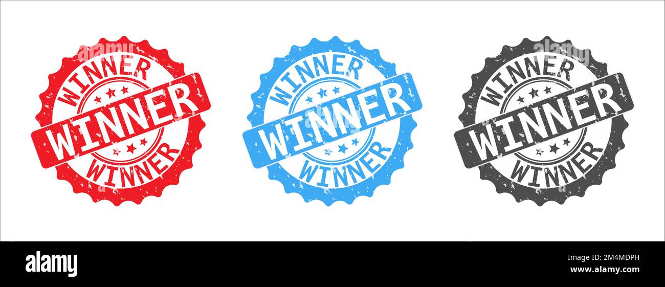Grunge rubber stamp with word winners Stock Vector