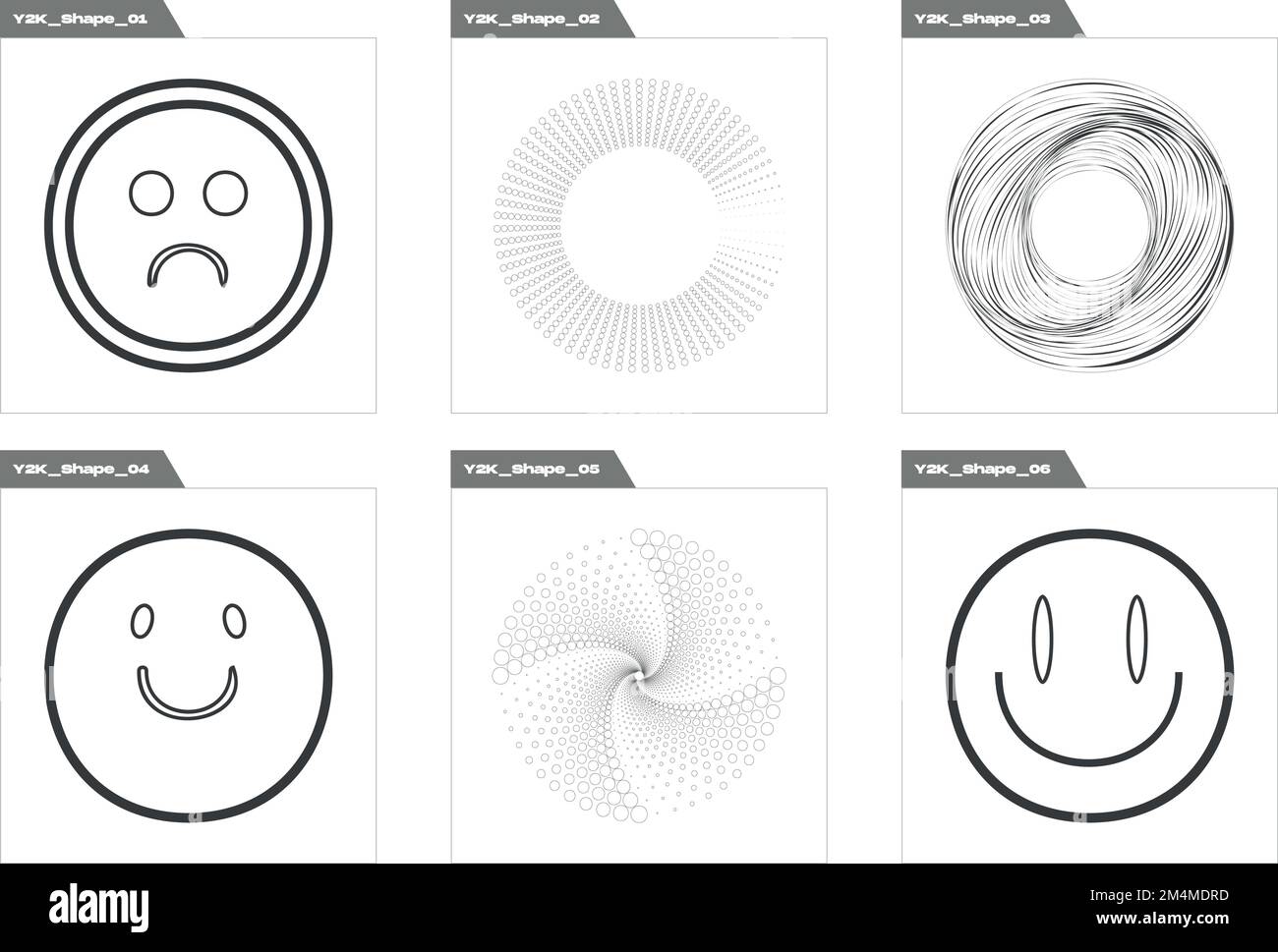 Retro futuristic elements for design. Extraordinary Graphic Assets. Cyberpunk elements. Stock Vector