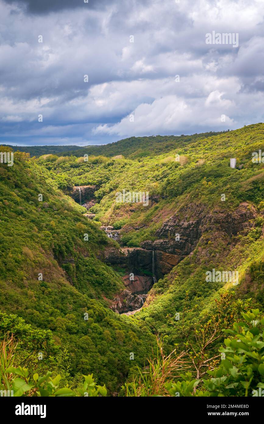 Tamarind falls other name is seven waterfalls in Mauritius island