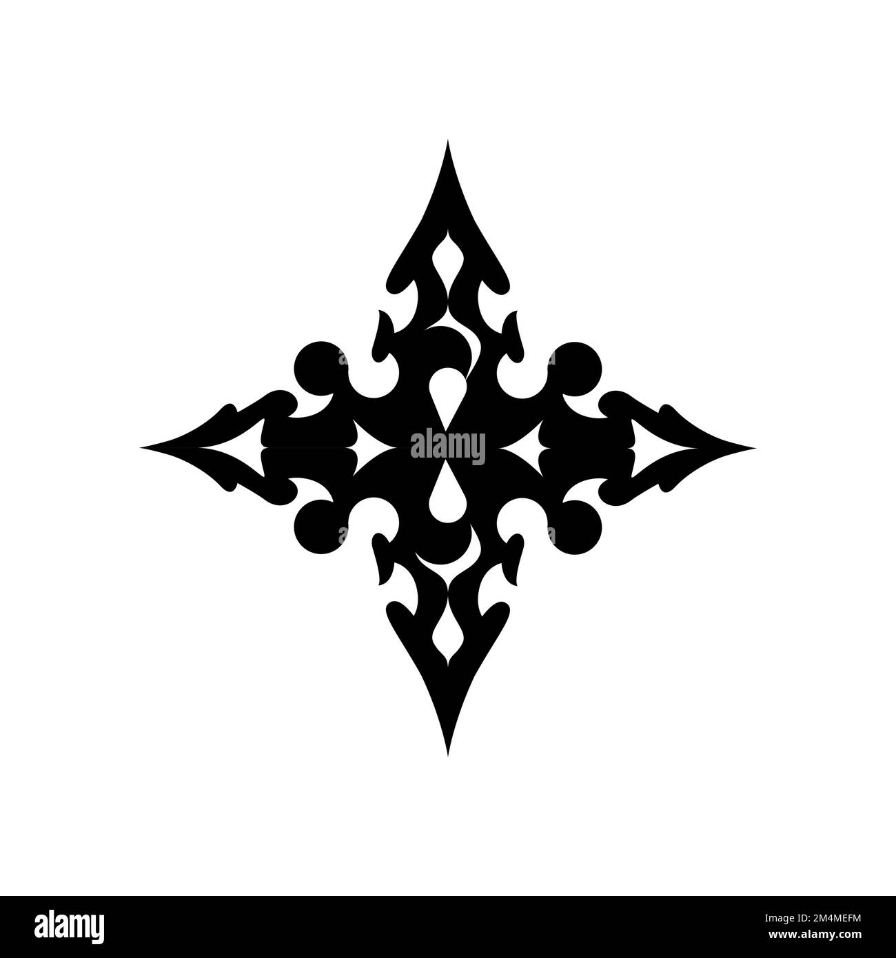 Snowflake silhouette, black vector icon isolated on white background Stock Vector