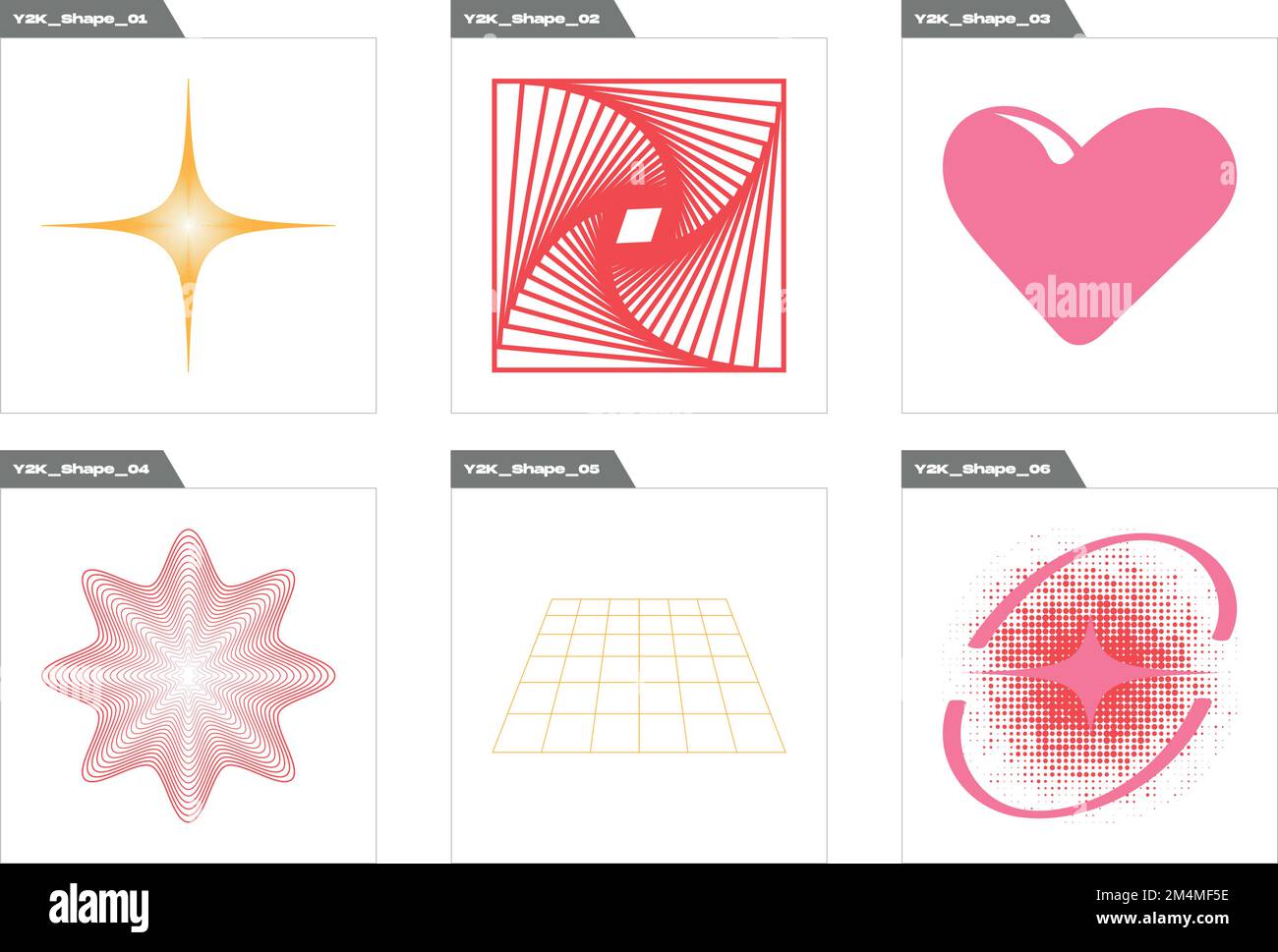 Brutalism shapes. Brutalism star and flower shapes. Cyberpunk elements. Stock Vector